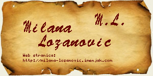 Milana Lozanović vizit kartica